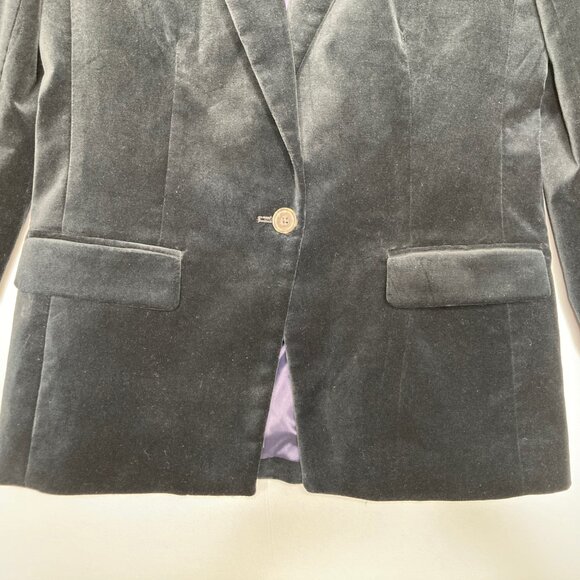 J. Crew Jacket Women 6 Black Stretch Velvet Willa Career Corp Minimalist Classic - Picture 5 of 11